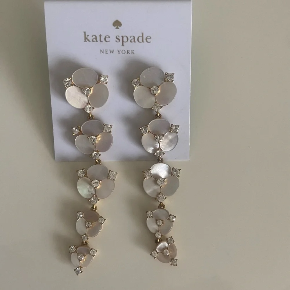 Kate Spade Pearl and Gold Drop Earrings